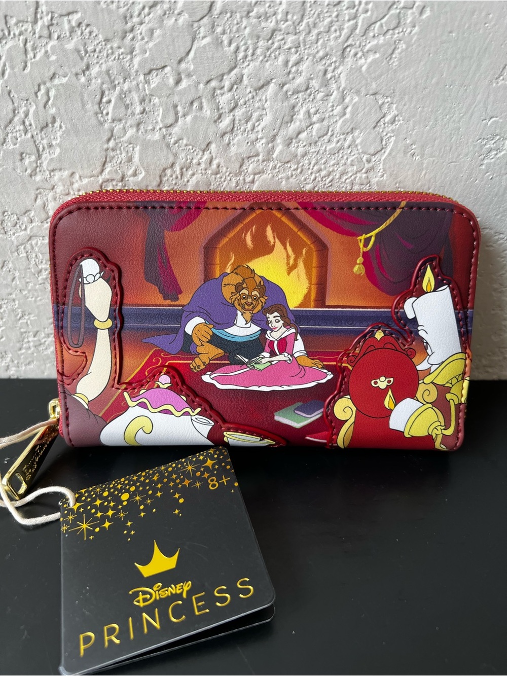 Loungefly Disney Beauty and the Beast (1991) Fireplace Scene Zip Wallet - NWT